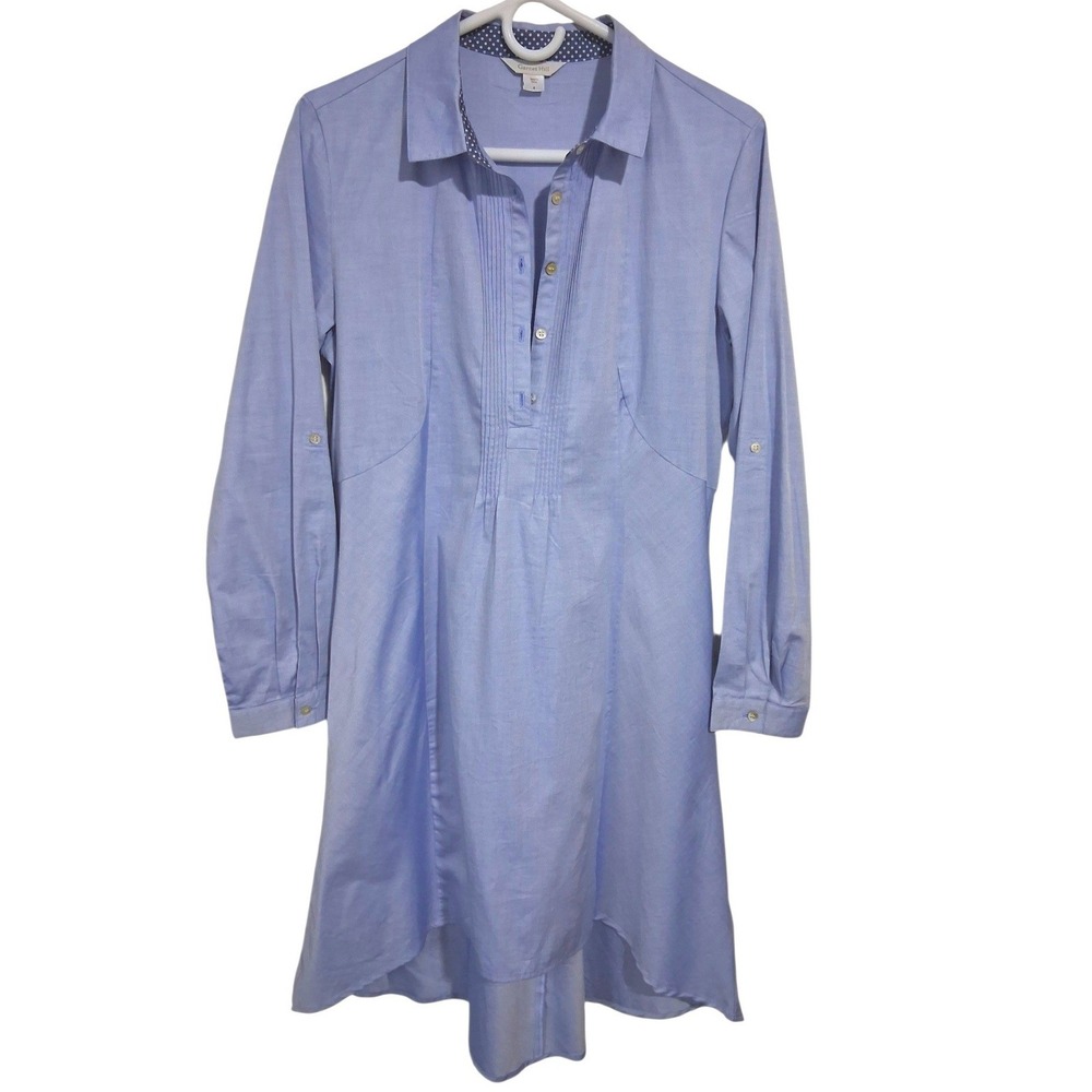 Garnet Hill Preppy Casual Womens size 8 Beachy Resortwear Henley Shirt Dress